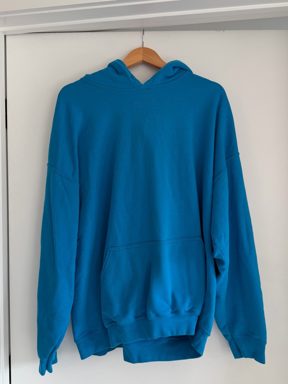 Lonely Ghost Text Me When You Get Home Teal Oversized Hoodie XXL